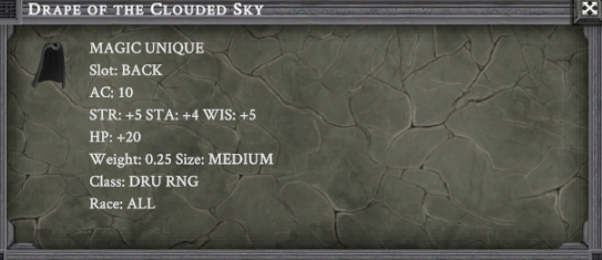 DRAPE OF THE CLOUDED SKY item card